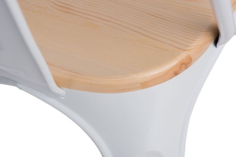 D2.DESIGN Krzesło Paris Arms Wood metalowe białe, siedzisko sosna naturalna D2.DESIGN Krzesło Paris Arms Wood metalowe białe, siedzisko sosna naturalna