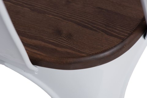 D2.DESIGN Krzesło Paris Arms Wood metalowe białe, drewno sosnowe - orzech D2.DESIGN Krzesło Paris Arms Wood metalowe białe, drewno sosnowe - orzech