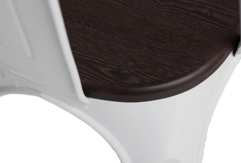 D2.DESIGN Krzesło Paris Arms Wood metalowe białe, drewno sosnowe szczotkowane kolor orzech D2.DESIGN Krzesło Paris Arms Wood metalowe białe, drewno sosnowe szczotkowane kolor orzech