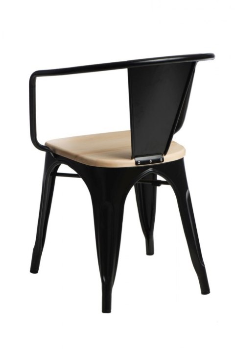 D2.DESIGN Krzesło Paris Arms Wood czarne metal lakierowany drewno sosna naturalna z podłokietnikami D2.DESIGN Krzesło Paris Arms Wood czarne metal lakierowany drewno sosna naturalna z podłokietnikami