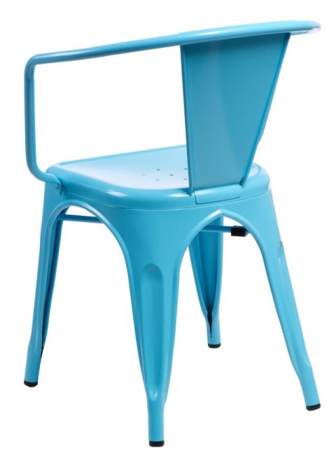 D2.DESIGN Krzesło Paris Arms niebieskie metalowe, inspirowane Tolix, można sztaplować D2.DESIGN Krzesło Paris Arms niebieskie metalowe, inspirowane Tolix, można sztaplować