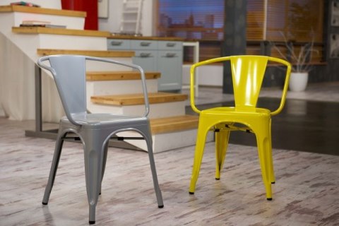 D2.DESIGN Krzesło Paris Arms metalowe szare inspirowane Tol ix, można sztaplować D2.DESIGN Krzesło Paris Arms metalowe szare inspirowane Tol ix, można sztaplować