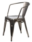 D2.DESIGN Krzesło Paris Arms w kolorze metalu inspirowane Tolix, metalowe, sztaplowanie D2.DESIGN Krzesło Paris Arms w kolorze metalu inspirowane Tolix, metalowe, sztaplowanie