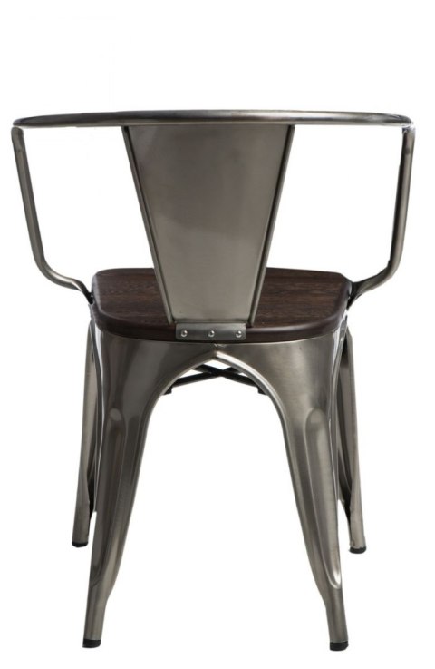 D2.DESIGN Krzesło Paris Arms Wood metal, drewno sosna szczotkowana kolor orzech D2.DESIGN Krzesło Paris Arms Wood metal, drewno sosna szczotkowana kolor orzech