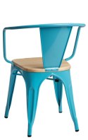 D2.DESIGN Krzesło Paris Arms Wood metalowe niebieskie, drewno sosnowe naturalna D2.DESIGN Krzesło Paris Arms Wood metalowe niebieskie, drewno sosnowe naturalna