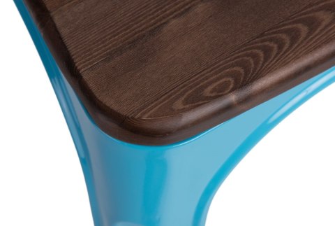 D2.DESIGN Krzesło Paris Arms Wood metalowe niebieskie, drewno sosnowe kolor orzech D2.DESIGN Krzesło Paris Arms Wood metalowe niebieskie, drewno sosnowe kolor orzech