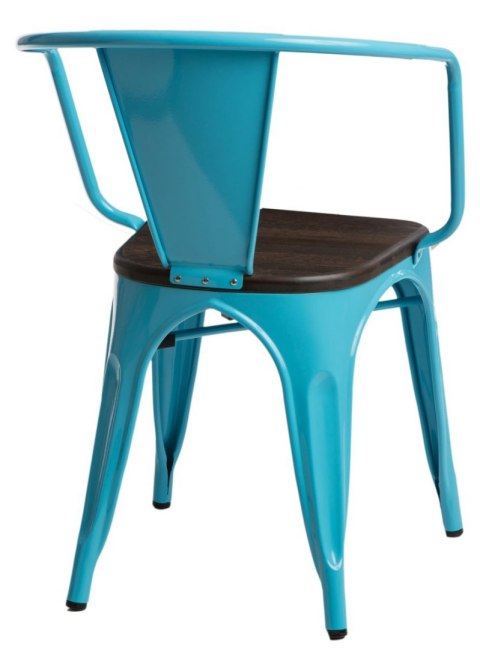 D2.DESIGN Krzesło Paris Arms Wood metalowe niebieskie, drewno sosna szczotkowana kolor orzech D2.DESIGN Krzesło Paris Arms Wood metalowe niebieskie, drewno sosna szczotkowana kolor orzech