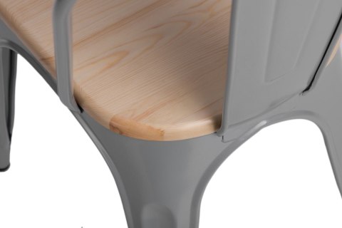D2.DESIGN Krzesło Paris Arms Wood szare sosna natu ralna D2.DESIGN Krzesło Paris Arms Wood szare sosna natu ralna