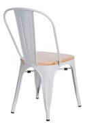 D2.DESIGN Krzesło Paris Wood metalowe białe siedzisko drewno sosna naturalna stabilne i wygodne D2.DESIGN Krzesło Paris Wood metalowe białe siedzisko drewno sosna naturalna stabilne i wygodne