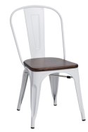 D2.DESIGN Krzesło Paris Wood metalowe białe siedzisko drewno sosna orzech do jadalni restauracji kuchni recepcji D2.DESIGN Krzesło Paris Wood metalowe białe siedzisko drewno sosna orzech do jadalni restauracji kuchni recepcji