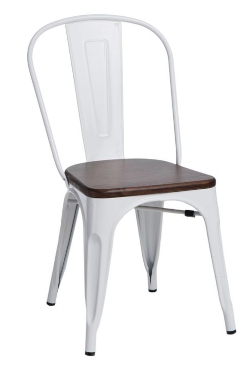 D2.DESIGN Krzesło Paris Wood metalowe białe siedzisko drewno sosna orzech do jadalni restauracji kuchni recepcji D2.DESIGN Krzesło Paris Wood metalowe białe siedzisko drewno sosna orzech do jadalni restauracji kuchni recepcji