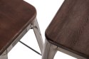 D2.DESIGN Krzesło Paris Wood metalowe białe siedzisko drewno sosna orzech do jadalni restauracji kuchni recepcji