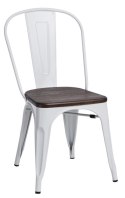 D2.DESIGN Krzesło Paris Wood metalowe białe siedzisko drewno sosna szczot. orzech D2.DESIGN Krzesło Paris Wood metalowe białe siedzisko drewno sosna szczot. orzech