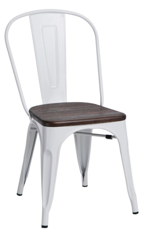 D2.DESIGN Krzesło Paris Wood metalowe białe siedzisko drewno sosna szczot. orzech D2.DESIGN Krzesło Paris Wood metalowe białe siedzisko drewno sosna szczot. orzech