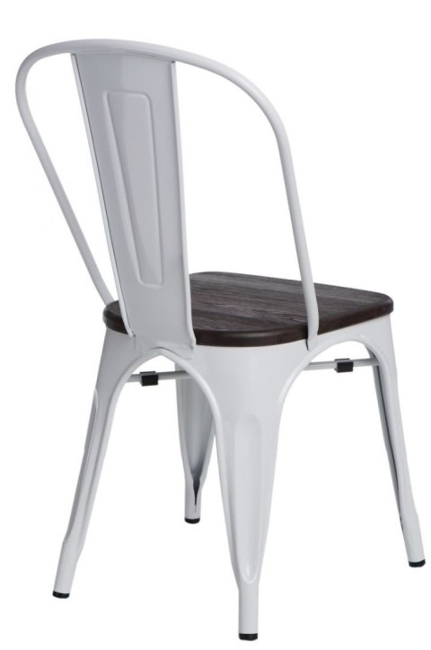 D2.DESIGN Krzesło Paris Wood metalowe białe siedzisko drewno sosna szczot. orzech D2.DESIGN Krzesło Paris Wood metalowe białe siedzisko drewno sosna szczot. orzech