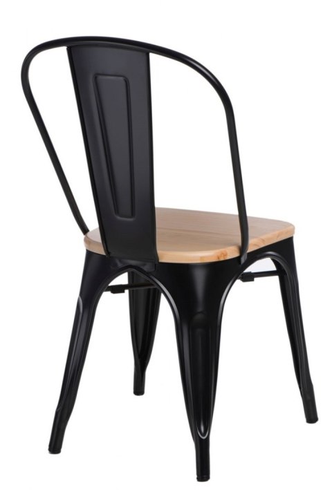 KRZESŁO Paris Wood metalowe CZARNE D2.DESIGN siedzisko DREWNO LAKIEROWANE SOSNA naturalny WYGODNE I WYTRZYMAŁE KRZESŁO Paris Wood metalowe CZARNE D2.DESIGN siedzisko DREWNO LAKIEROWANE SOSNA naturalny WYGODNE I WYTRZYMAŁE
