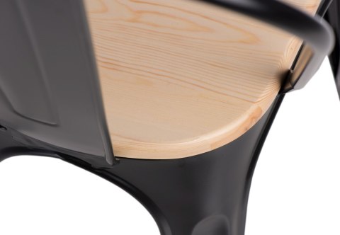 KRZESŁO Paris Wood metalowe CZARNE D2.DESIGN siedzisko DREWNO LAKIEROWANE SOSNA naturalny WYGODNE I WYTRZYMAŁE KRZESŁO Paris Wood metalowe CZARNE D2.DESIGN siedzisko DREWNO LAKIEROWANE SOSNA naturalny WYGODNE I WYTRZYMAŁE