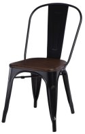 KRZESŁO Paris Wood D2.DESIGN METALOWE CZARNE siedzisko DREWNO SOSNOWE kolor ORZECH KRZESŁO Paris Wood D2.DESIGN METALOWE CZARNE siedzisko DREWNO SOSNOWE kolor ORZECH