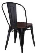 KRZESŁO Paris Wood D2.DESIGN METALOWE CZARNE siedzisko DREWNO SOSNOWE kolor ORZECH KRZESŁO Paris Wood D2.DESIGN METALOWE CZARNE siedzisko DREWNO SOSNOWE kolor ORZECH