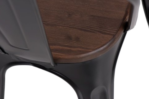 KRZESŁO Paris Wood D2.DESIGN METALOWE CZARNE siedzisko DREWNO SOSNOWE kolor ORZECH KRZESŁO Paris Wood D2.DESIGN METALOWE CZARNE siedzisko DREWNO SOSNOWE kolor ORZECH