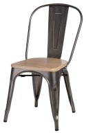 KRZESŁO METALOWE Paris Wood kolor METAL siedzisko drewno lakierowane SOSNA widoczne elementy rdzy - MEBEL POSTARZANY D2.DESIGN KRZESŁO METALOWE Paris Wood kolor METAL siedzisko drewno lakierowane SOSNA widoczne elementy rdzy - MEBEL POSTARZANY D2.DESIGN