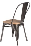 KRZESŁO METALOWE Paris Wood kolor METAL siedzisko drewno lakierowane SOSNA widoczne elementy rdzy - MEBEL POSTARZANY D2.DESIGN KRZESŁO METALOWE Paris Wood kolor METAL siedzisko drewno lakierowane SOSNA widoczne elementy rdzy - MEBEL POSTARZANY D2.DESIGN