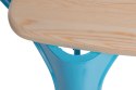D2.DESIGN Krzesło Paris Wood niebieskie metalowe siedzisko drewno sosna naturalna D2.DESIGN Krzesło Paris Wood niebieskie metalowe siedzisko drewno sosna naturalna