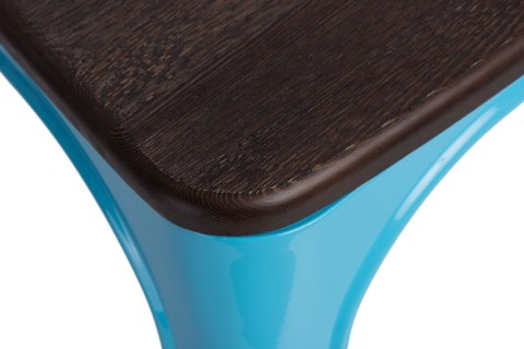D2.DESIGN Krzesło Paris Wood niebieskie metalowe siedzisko drewno sosna szczotkowana kolor orzechowy D2.DESIGN Krzesło Paris Wood niebieskie metalowe siedzisko drewno sosna szczotkowana kolor orzechowy