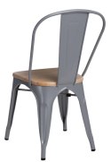 D2.DESIGN Krzesło Paris Wood metalowe szare siedzisko drewno sosna naturalna do kuchni jadalni recepcji restauracji D2.DESIGN Krzesło Paris Wood metalowe szare siedzisko drewno sosna naturalna do kuchni jadalni recepcji restauracji