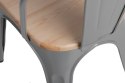 D2.DESIGN Krzesło Paris Wood metalowe szare siedzisko drewno sosna naturalna do kuchni jadalni recepcji restauracji D2.DESIGN Krzesło Paris Wood metalowe szare siedzisko drewno sosna naturalna do kuchni jadalni recepcji restauracji
