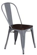 D2.DESIGN Krzesło Paris Wood metalowe szare siedzisko drewniane sosna orzech do restauracji jadalni recepcji kuchni D2.DESIGN Krzesło Paris Wood metalowe szare siedzisko drewniane sosna orzech do restauracji jadalni recepcji kuchni