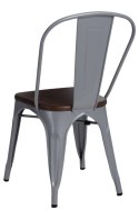 D2.DESIGN Krzesło Paris Wood metalowe szare siedzisko drewniane sosna orzech do restauracji jadalni recepcji kuchni D2.DESIGN Krzesło Paris Wood metalowe szare siedzisko drewniane sosna orzech do restauracji jadalni recepcji kuchni