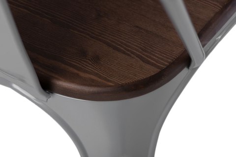 D2.DESIGN Krzesło Paris Wood metalowe szare siedzisko drewniane sosna orzech do restauracji jadalni recepcji kuchni D2.DESIGN Krzesło Paris Wood metalowe szare siedzisko drewniane sosna orzech do restauracji jadalni recepcji kuchni