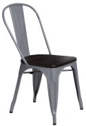 D2.DESIGN Krzesło Paris Wood szare metalowe siedzisko drewno sosna szczotkowana kolor orzech D2.DESIGN Krzesło Paris Wood szare metalowe siedzisko drewno sosna szczotkowana kolor orzech