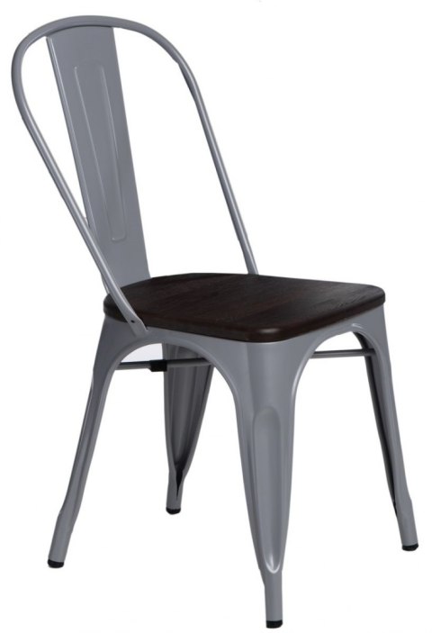 D2.DESIGN Krzesło Paris Wood szare metalowe siedzisko drewno sosna szczotkowana kolor orzech D2.DESIGN Krzesło Paris Wood szare metalowe siedzisko drewno sosna szczotkowana kolor orzech