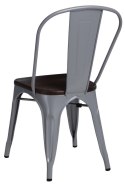 D2.DESIGN Krzesło Paris Wood szare metalowe siedzisko drewno sosna szczotkowana kolor orzech D2.DESIGN Krzesło Paris Wood szare metalowe siedzisko drewno sosna szczotkowana kolor orzech