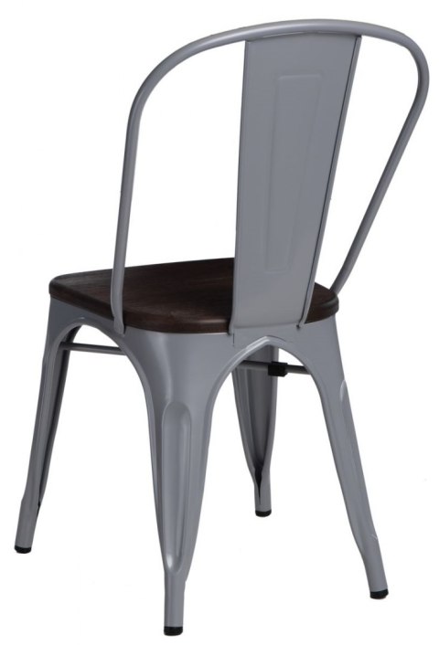 D2.DESIGN Krzesło Paris Wood szare metalowe siedzisko drewno sosna szczotkowana kolor orzech D2.DESIGN Krzesło Paris Wood szare metalowe siedzisko drewno sosna szczotkowana kolor orzech