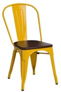 D2.DESIGN Krzesło Paris Wood żółte metal drewniane siedzisko sosna orzech do restauracji jadalni kuchni D2.DESIGN Krzesło Paris Wood żółte metal drewniane siedzisko sosna orzech do restauracji jadalni kuchni