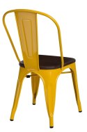 D2.DESIGN Krzesło Paris Wood żółte metal drewniane siedzisko sosna orzech do restauracji jadalni kuchni D2.DESIGN Krzesło Paris Wood żółte metal drewniane siedzisko sosna orzech do restauracji jadalni kuchni