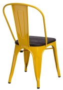D2.DESIGN Krzesło Paris Wood metalowe żółte drewniane siedzisko sosna szczot. kolor orzech do restauracji jadalni recepcji D2.DESIGN Krzesło Paris Wood metalowe żółte drewniane siedzisko sosna szczot. kolor orzech do restauracji jadalni recepcji