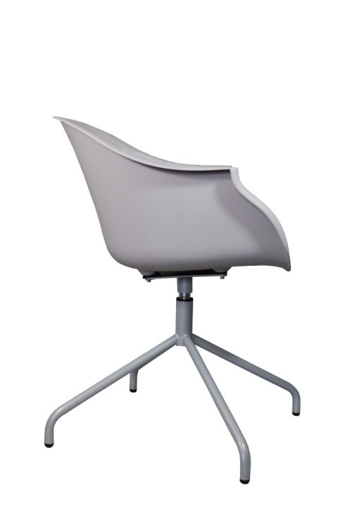 Intesi Krzesło Fotel obrotowe Roundy Light Grey szary jasny tworzywo metal z podłokietnikami Intesi Krzesło Fotel obrotowe Roundy Light Grey szary jasny tworzywo metal z podłokietnikami