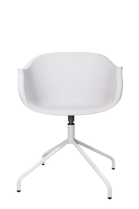 Intesi Krzesło Fotel obrotowe Roundy White biały tworzywo metal z podłokietnikami do biura i salonu Intesi Krzesło Fotel obrotowe Roundy White biały tworzywo metal z podłokietnikami do biura i salonu