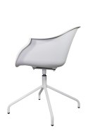 Intesi Krzesło Fotel obrotowe Roundy White biały tworzywo metal z podłokietnikami do biura i salonu Intesi Krzesło Fotel obrotowe Roundy White biały tworzywo metal z podłokietnikami do biura i salonu