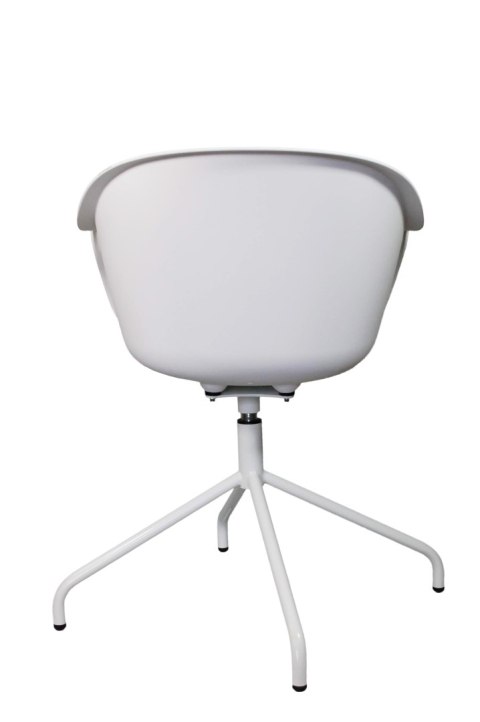 Intesi Krzesło Fotel obrotowe Roundy White biały tworzywo metal z podłokietnikami do biura i salonu Intesi Krzesło Fotel obrotowe Roundy White biały tworzywo metal z podłokietnikami do biura i salonu