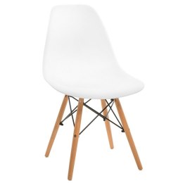 Simplet Krzesło Simplet P016W basic białe tworzywo PP, nogi drewno bukowe naturalny