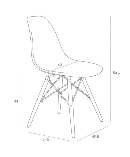 Simplet Krzesło Simplet P016W basic szare tworzywo PP, nogi drewno bukowe naturalny
