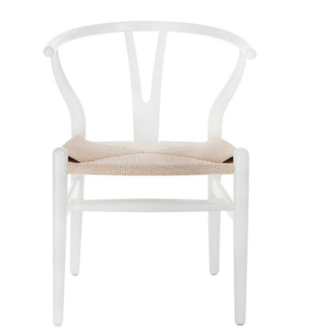 D2.DESIGN Krzesło Wicker siedzisko Naturalne plecionka ze sznurka jutowego białe lite drewno bukowe inspirowany Wishbone D2.DESIGN Krzesło Wicker siedzisko Naturalne plecionka ze sznurka jutowego białe lite drewno bukowe inspirowany Wishbone
