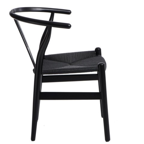 KRZESŁO CZARNE Wicker D2.DESIGN lite DREWNO bukowe siedzisko wyplatany SZNUREK JUTOWY CZARNY inspirowany Wishbone KRZESŁO CZARNE Wicker D2.DESIGN lite DREWNO bukowe siedzisko wyplatany SZNUREK JUTOWY CZARNY inspirowany Wishbone