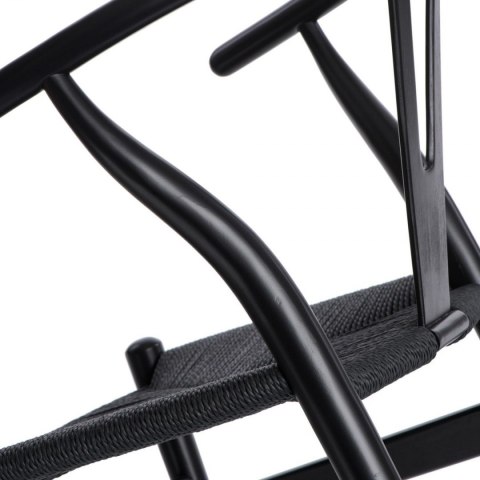 KRZESŁO CZARNE Wicker D2.DESIGN lite DREWNO bukowe siedzisko wyplatany SZNUREK JUTOWY CZARNY inspirowany Wishbone KRZESŁO CZARNE Wicker D2.DESIGN lite DREWNO bukowe siedzisko wyplatany SZNUREK JUTOWY CZARNY inspirowany Wishbone