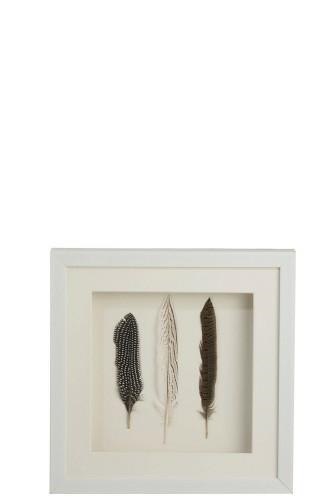 J-LINE Obraz dekoracyjny Feathers 3 white J-LINE Obraz dekoracyjny Feathers 3 white